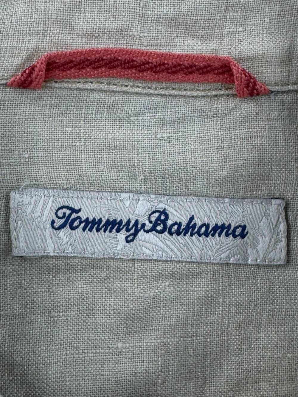 Tommy Bahama All Linen Plaid Logo Large Blue Green Button Up Long Sleeve Beach - Picture 14 of 16